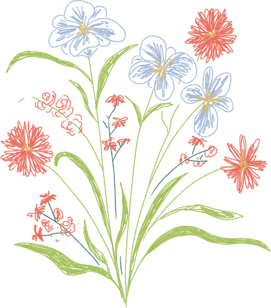 Handdrawn Bunch of Flowers 