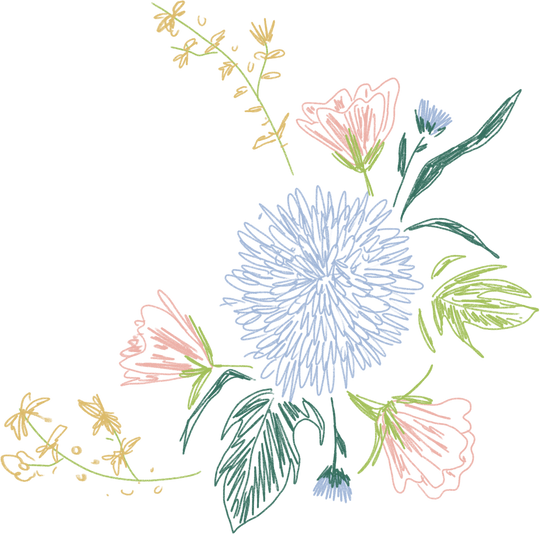 Handdrawn Bouquet of Flowers 